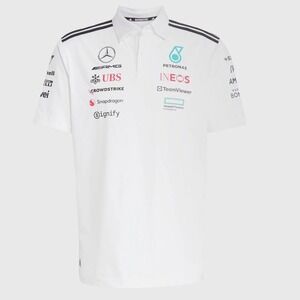 Mercedes-AMG Petronas F1 Team Adidas Polo Shirt White Large New With Tags